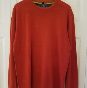 Robert Graham Knit Sweater Men Sz Large Long Sleeve Orange Lined Crew Neck